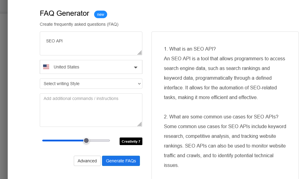 AI FAQ generator