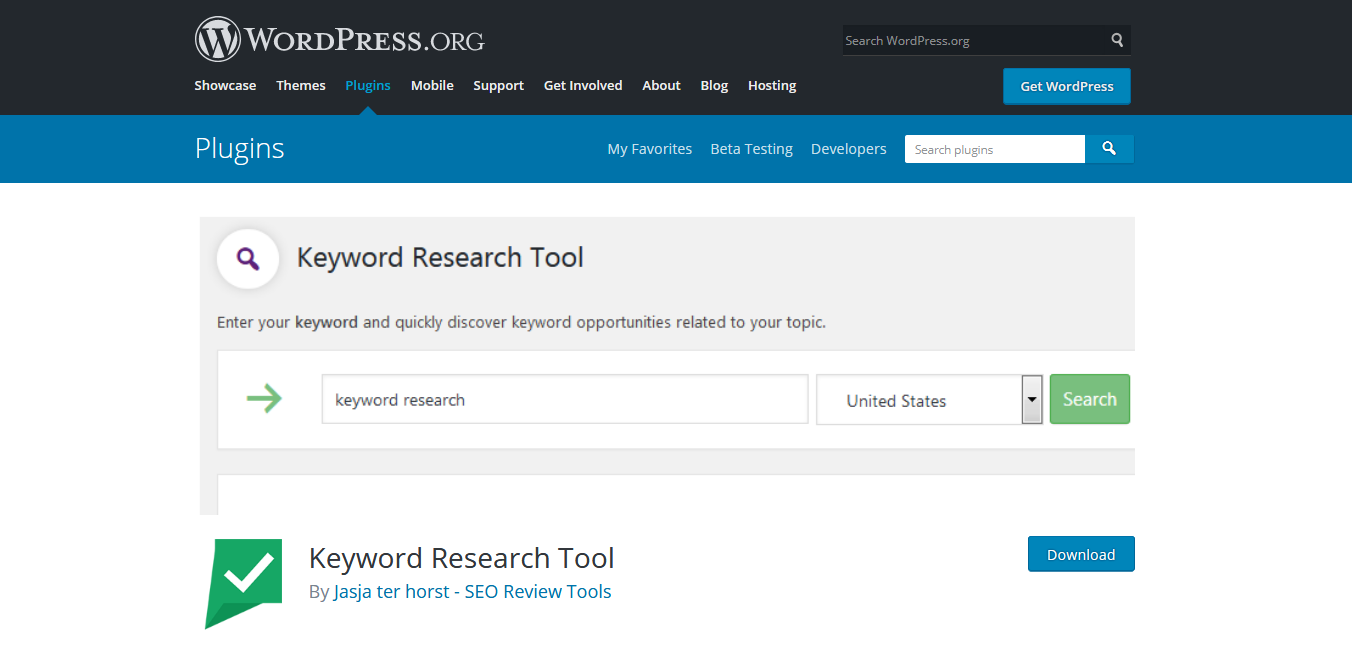 Wordpress plugin Keyword tool